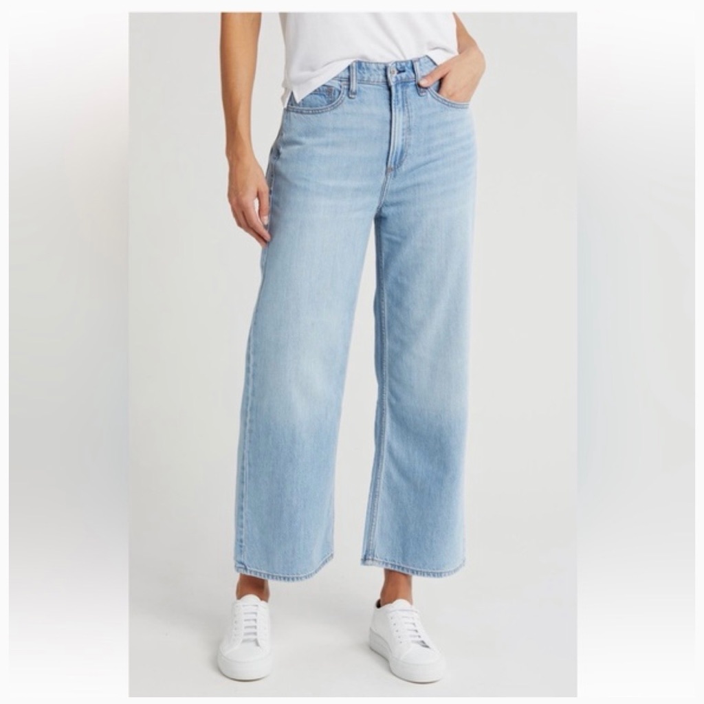 Rag & Bone Light Wash Lori Mid Rise Crop Woman Jeans Size 28